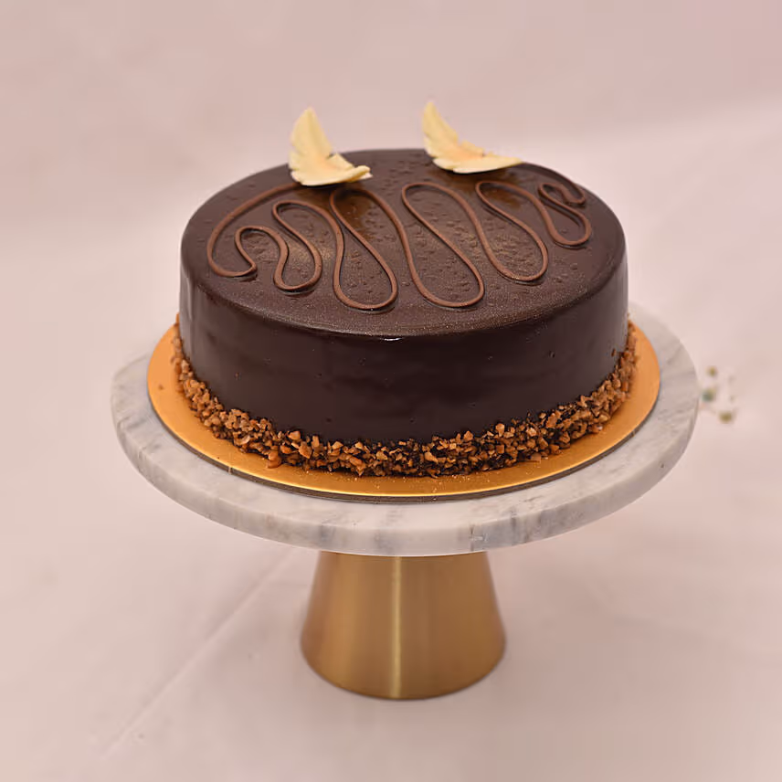 Classic Chocolate Cake with Balloons for Birthday Celebrations