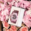 Elegant Baby G Shock Resistant Watch for Women in Heart Shaped Flower Box