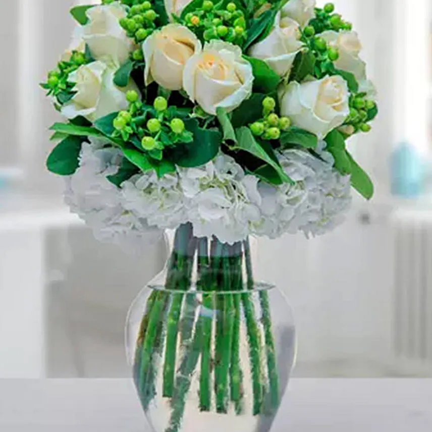 Arranged In Green N White