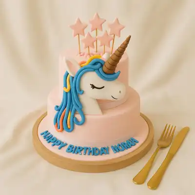 Unicorn Star Kids Birthday Cake - 2 Kg / Chocolate