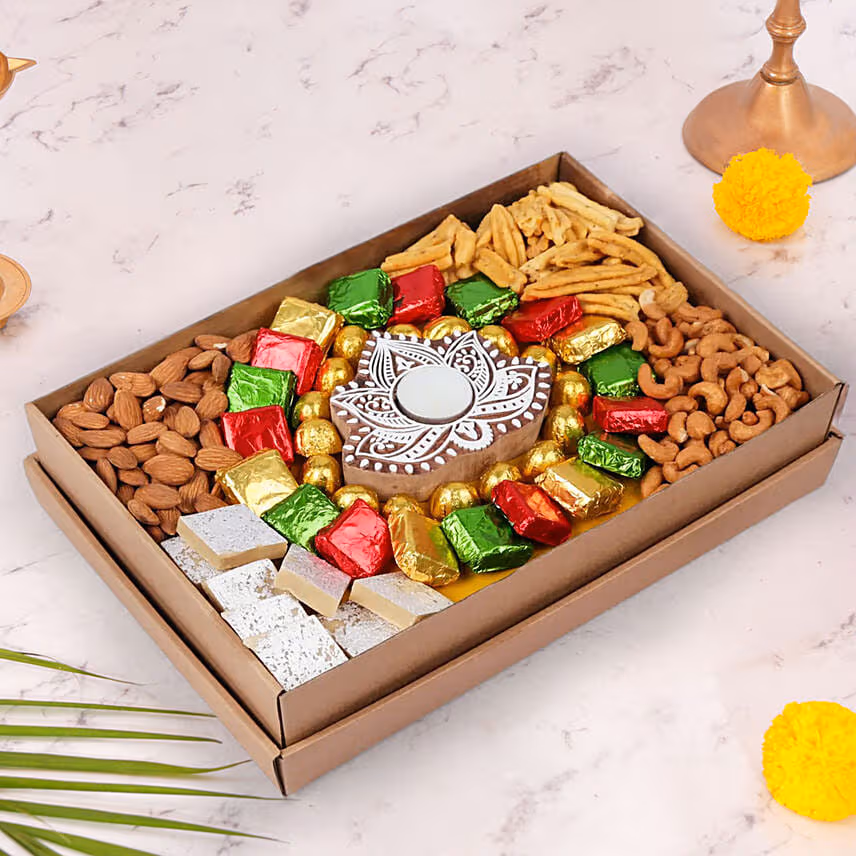 Deepavali Box of Sweets Nuts and Chocolates