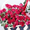 Elegant Basket with Dark Pink Spray Roses and Gourmet Chocolates