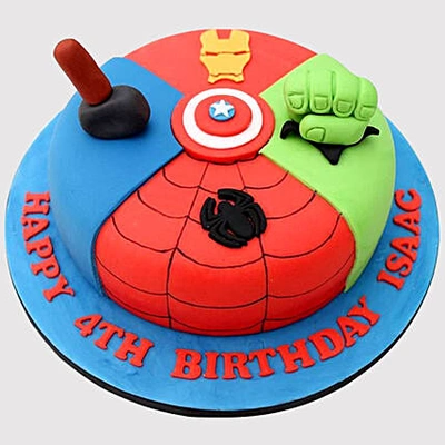 Avengers Superhero Fondant Cake - Perfect for Birthdays