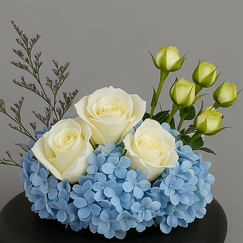 Fathers Day Hydrangea and Roses Vase Arrangement