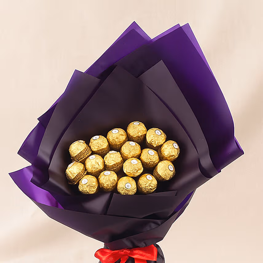 Elegant Blue Ferrero Rocher Bouquet