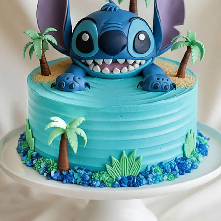 Lilo and Stitch Tropical Blue Character Chocolate Cake