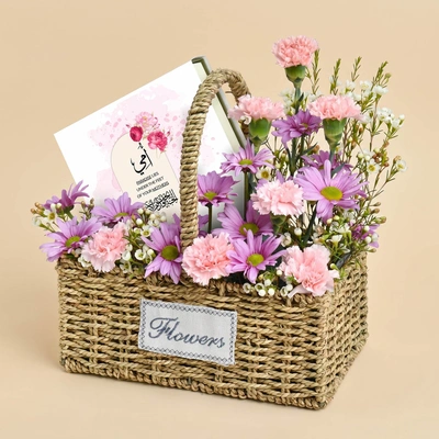 Mothers Gratitude Flower n Chocolate Basket